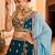 Teal Georgette Fabric Sequins embroidery Semi Stitched Lehenga & Unstitched Blouse With Dupatta