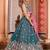 Teal Tissue Fabric Sequins embroidery Semi Stitched Lehenga & Unstitched Blouse With Dupatta