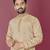 Orange  moti hand work roman silk kurta set for men