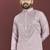 Pink mirror work soft silk kurta set for men