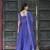 Lavender faux georgette sequins multithreaded beads embroidered flared gown with heavy dupatta