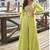 Lime green viscose jacquard silk embroidered western plazzo suit