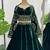 Dark Green Velvet Embroidered Fully Stitched Lehenga Choli
