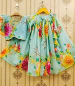 Floral printed lehenga with ruffle blouse