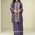 Violet chinon silk embroidered designer co ord set