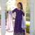 Purple kurti and duptta with Georgette Embroidery Zari Sequins-work