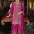 Rani pink chinon silk embroidered designer plazzo suit