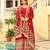 red Designer Georgette Gown Dupatta With Embroidery Zari Sequins Work