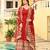 red Designer Georgette Gown Dupatta With Embroidery Zari Sequins Work
