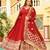 red Designer Georgette Gown Dupatta With Embroidery Zari Sequins Work