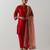 Orange plain chanderi kurta set