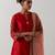 Orange plain chanderi kurta set