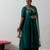 Green embroidered chanderi anarkali set