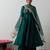 Green embroidered chanderi anarkali set