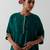 Green embroidered chanderi kurta set