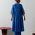 Blue embroidered chanderi anarkali set