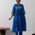 Blue embroidered chanderi anarkali set