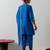 Blue embroidered chanderi kurta set