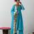 Blue embroidered chanderi anarkali set