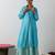 Blue plain chanderi co ord set