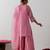 Pink plain chanderi kurta set