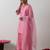 Pink plain chanderi kurta set