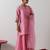 Pink plain chanderi kurta set