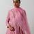 Pink plain chanderi anarkali set