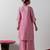 Pink plain chanderi kurta set