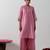 Pink plain chanderi kurta set