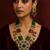 Traditional kundan beaded necklace set with ruby and emerald green beads