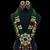 Traditional kundan beaded necklace set with ruby and emerald green beads