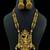Antique gold krishna temple long haram necklace set with multicolor jhumkas