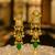 Traditional green & red beaded kundan jewelry set