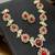 Golden sparkle red gem necklace set