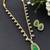 Elegant teardrop green gem necklace with earrings