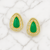 Elegant teardrop green gem necklace with earrings