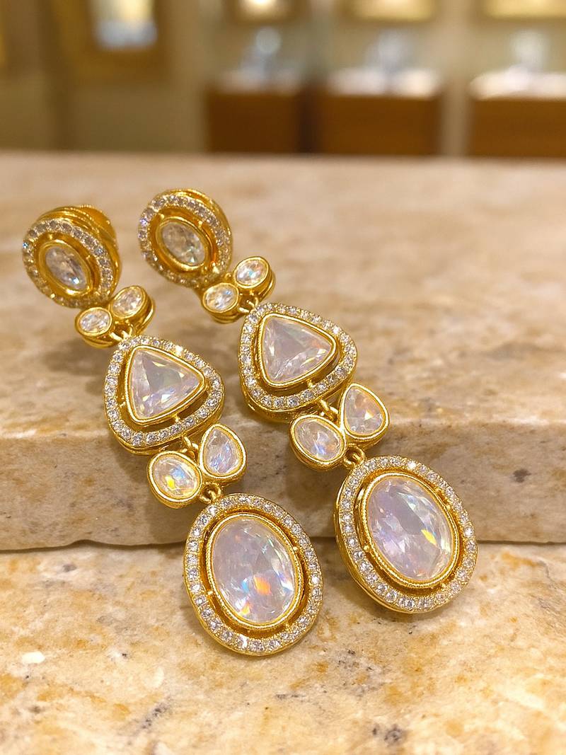 Royal golden kundan layered necklace set with sparkling polki stones royal radiance layered kundan necklace set