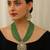 Elegant green beaded kundan necklace set with pearl drops