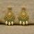 Elegant green beaded kundan necklace set with pearl drops