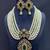 Royal pearl and green stone kundan necklace set