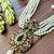 Royal pearl and green stone kundan necklace set