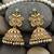 Majestic gold-toned peacock pendant antique kundan necklace set with jhumka earrings