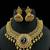 Majestic gold-toned peacock pendant antique kundan necklace set with jhumka earrings