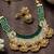 Antique choker necklace set with green beads & pearl layers
