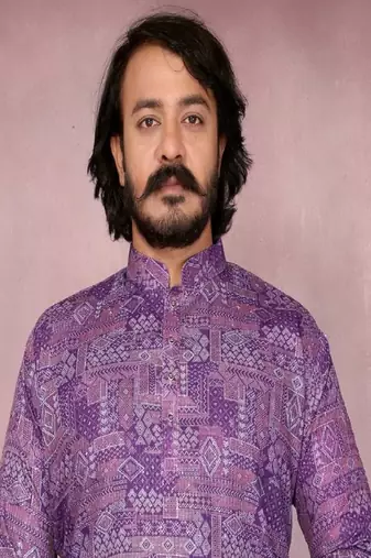 Purple printed work festival wear cotton readymade kurta pajama