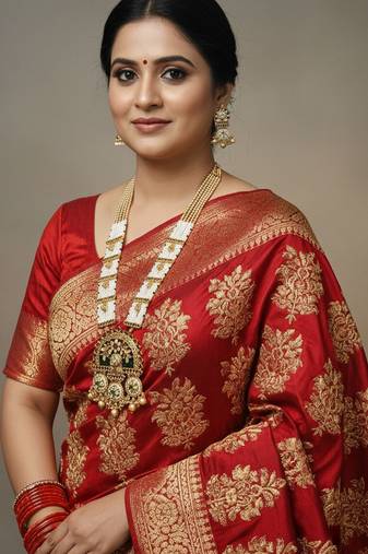 Royal rajwadi long necklace set with premium golden plating