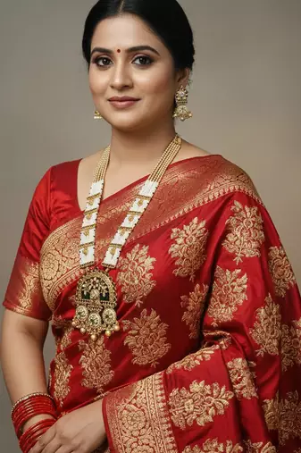 Royal rajwadi long necklace set with premium golden plating