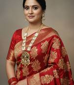 Royal rajwadi long necklace set with premium golden plating