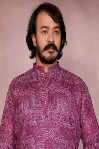 Pink printed work festival wear cotton readymade kurta pajama